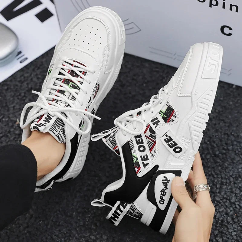 Luxury Men’s Leather Skateboard Sneakers