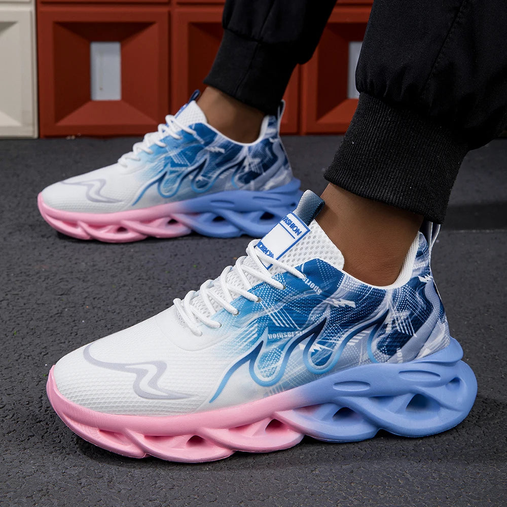 Fashion Gradient Unisex Sneakers with Cushioned Sole