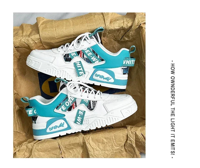 Luxury Men’s Leather Skateboard Sneakers