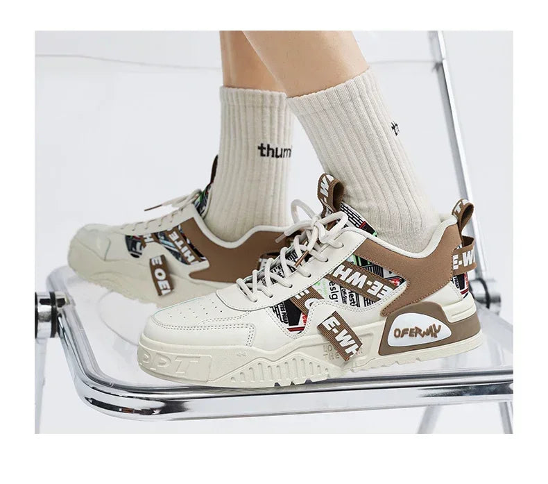 Luxury Men’s Leather Skateboard Sneakers