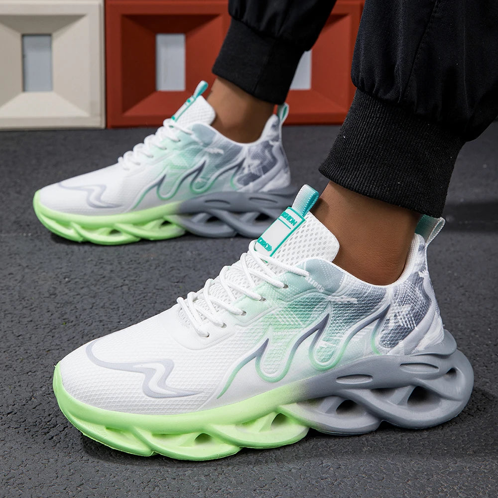 Fashion Gradient Unisex Sneakers with Cushioned Sole