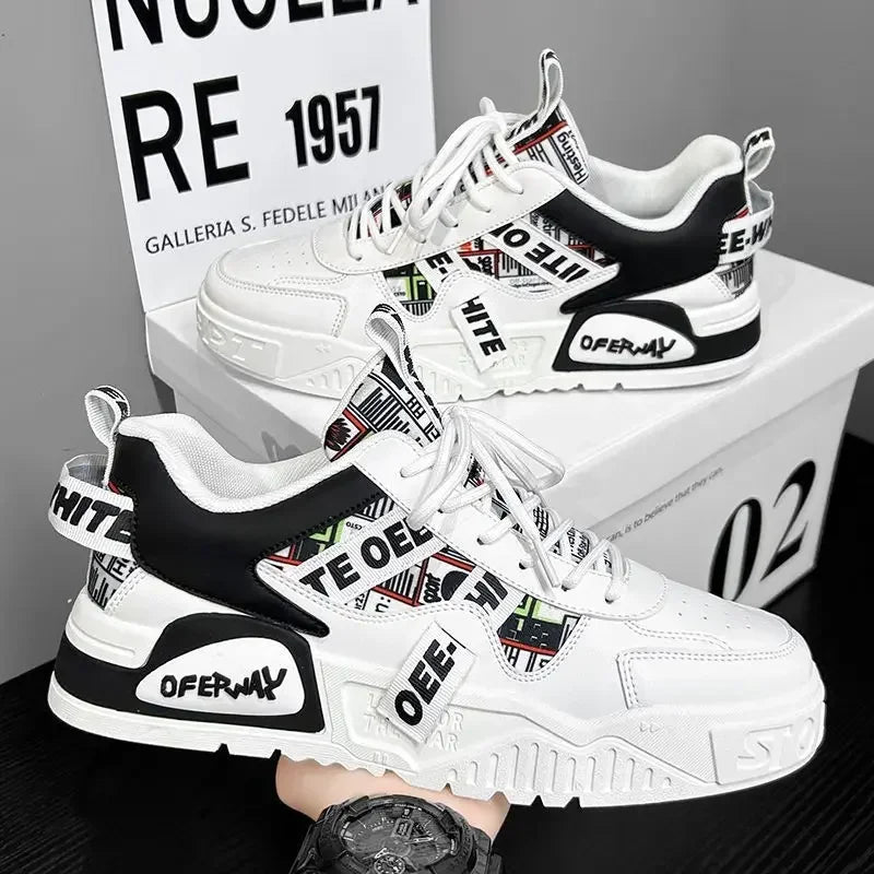 Luxury Men’s Leather Skateboard Sneakers