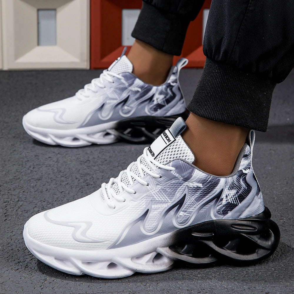 Fashion Gradient Unisex Sneakers with Cushioned Sole