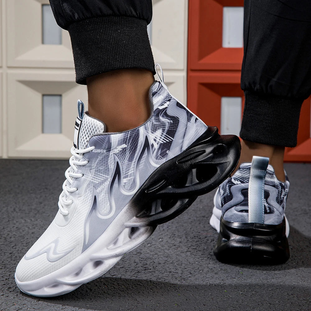 Fashion Gradient Unisex Sneakers with Cushioned Sole