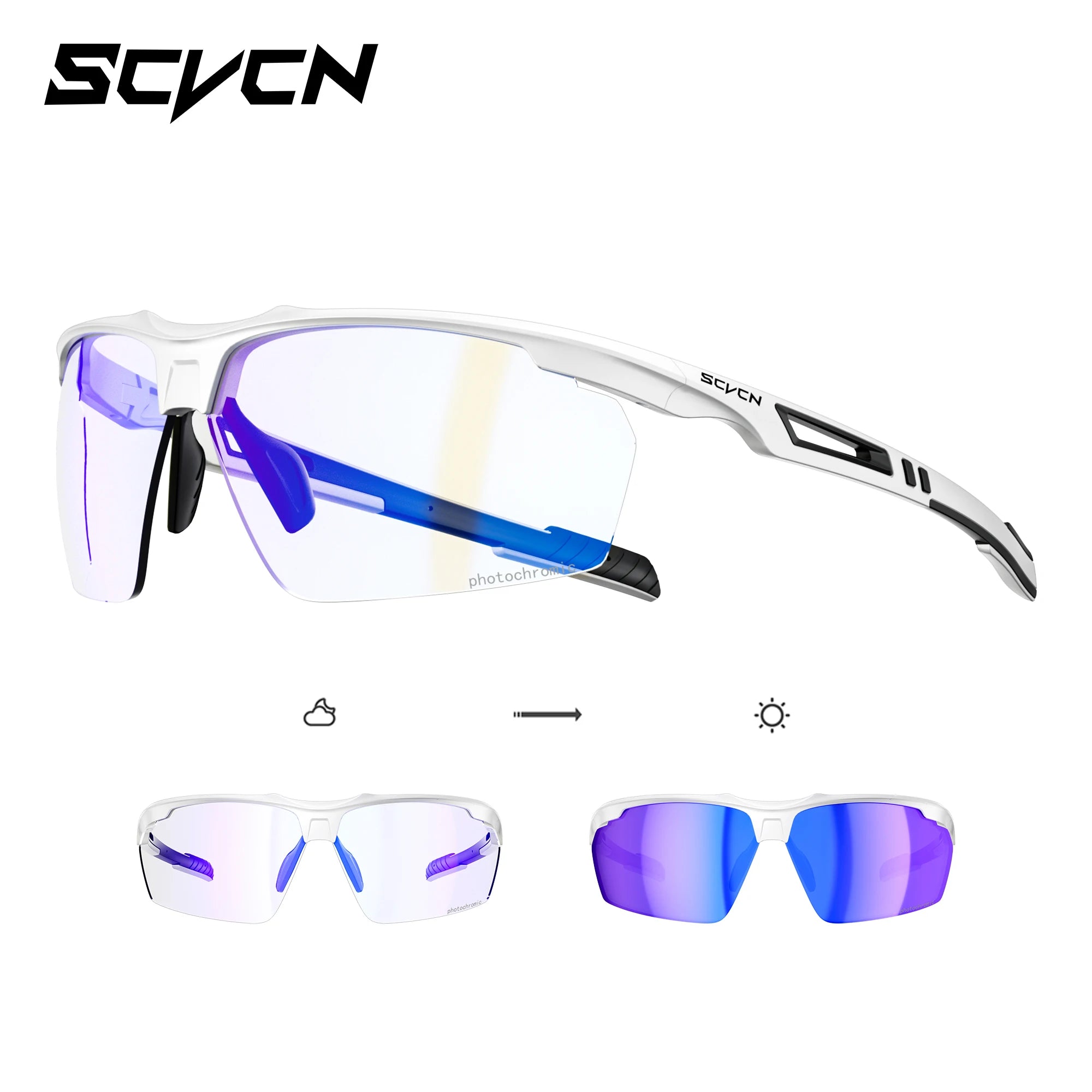 SCVCN ProRide Photochromic Sunglasses