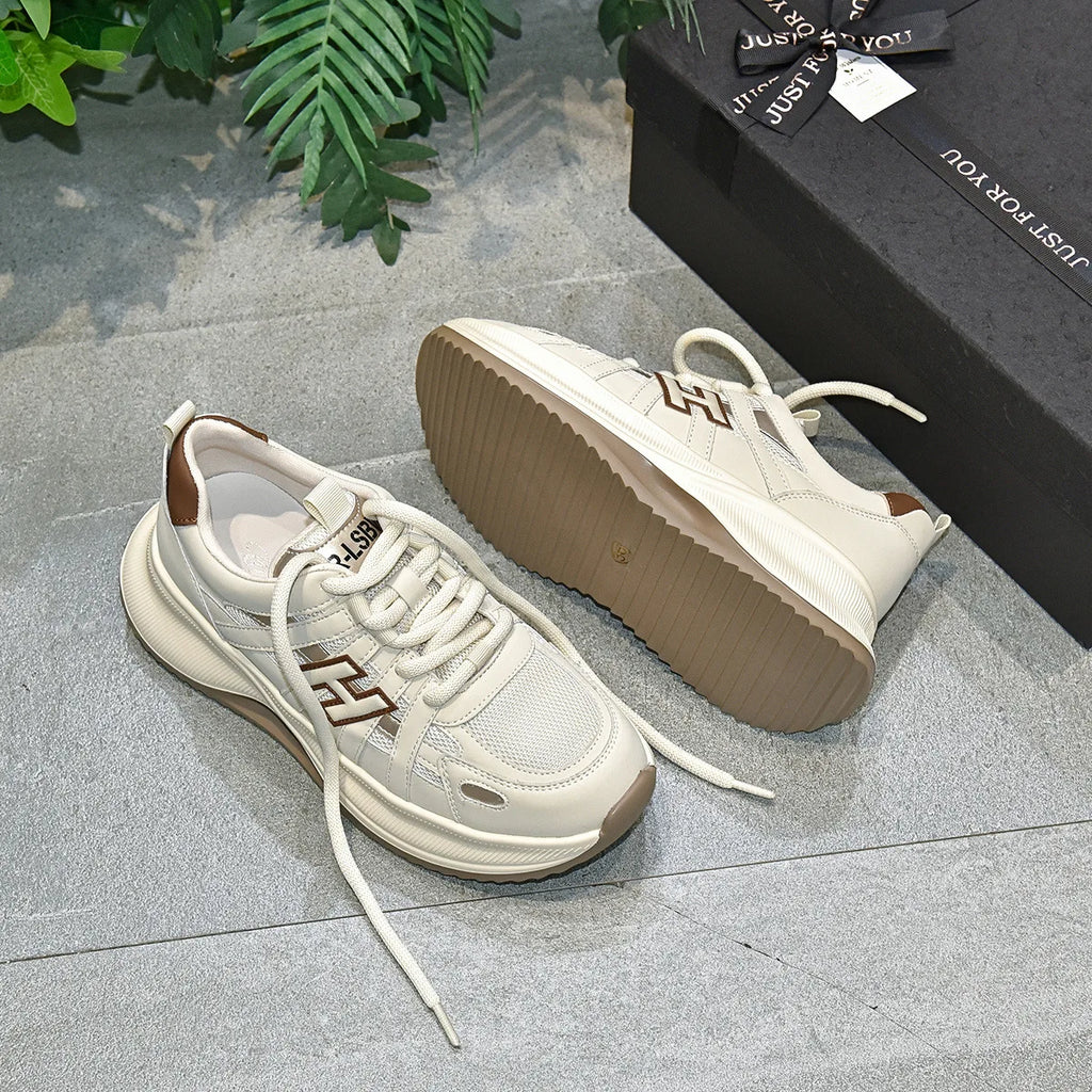 Women’s Round-Toe Thick-Soled Strap Sneakers