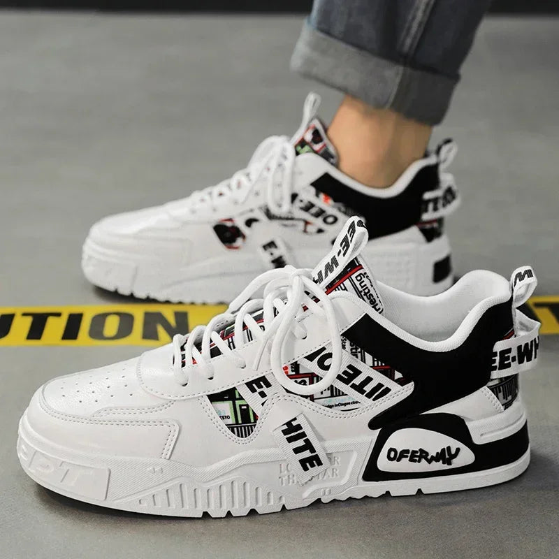 Luxury Men’s Leather Skateboard Sneakers