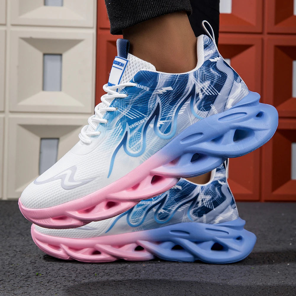 Fashion Gradient Unisex Sneakers with Cushioned Sole