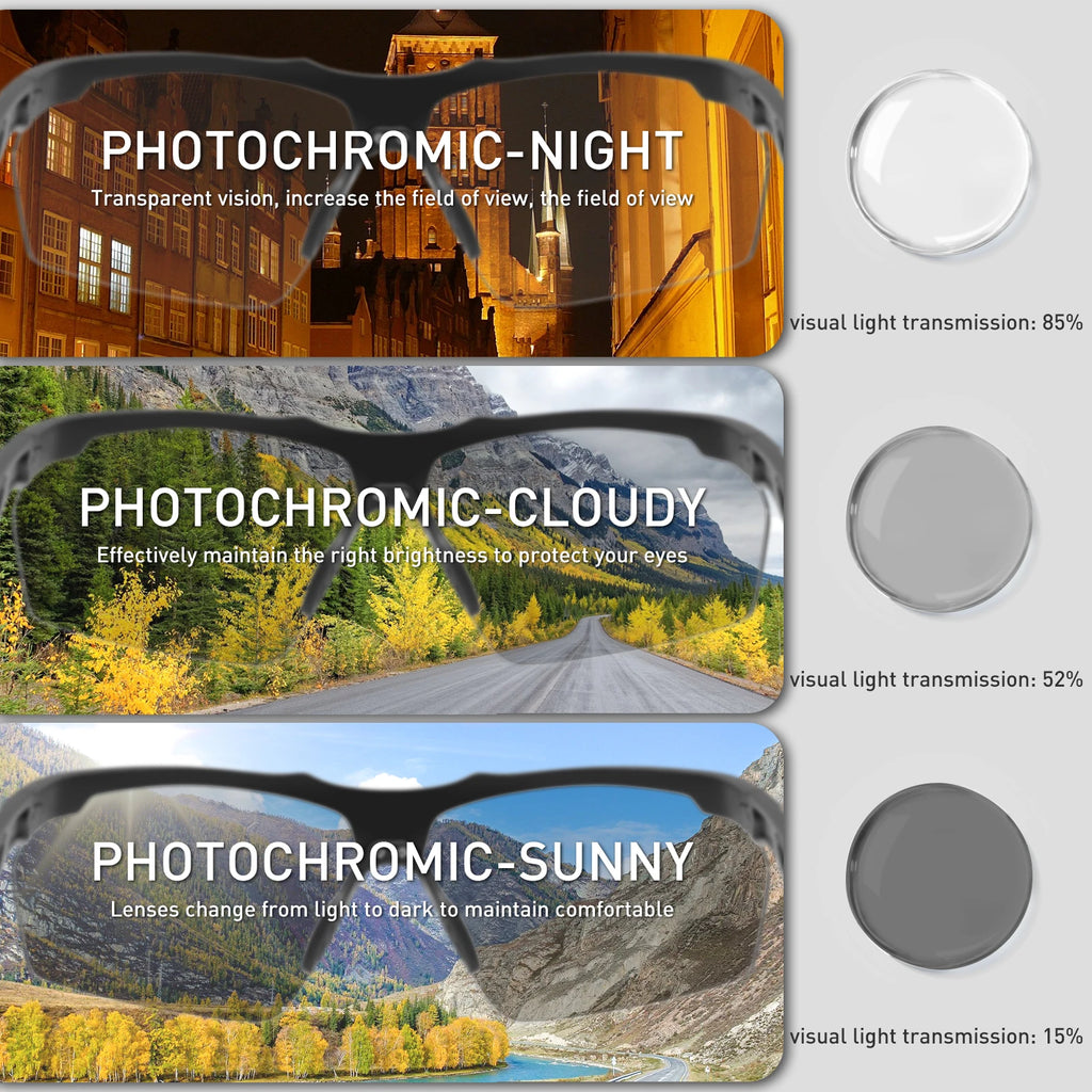 SCVCN ProRide Photochromic Sunglasses