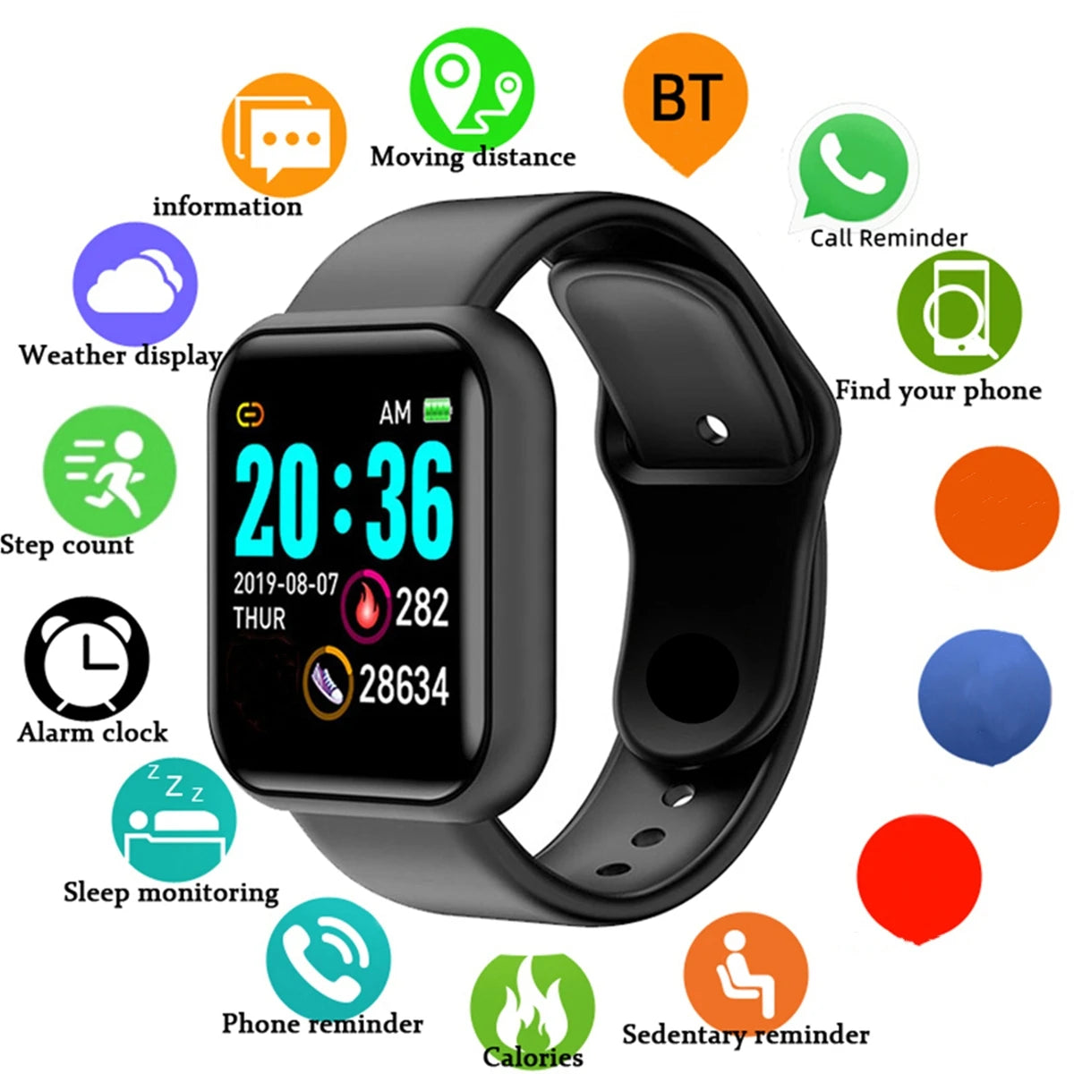SmartFit Watch – Unisex Fitness & Message Smartwatch