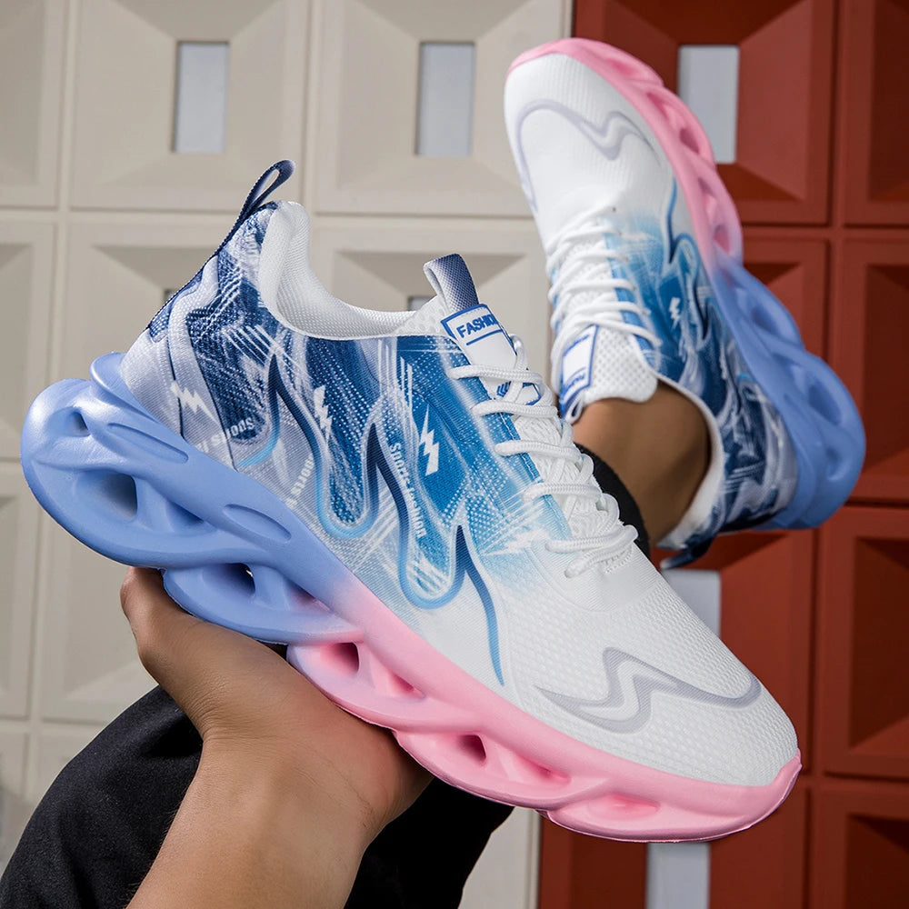 Fashion Gradient Unisex Sneakers with Cushioned Sole