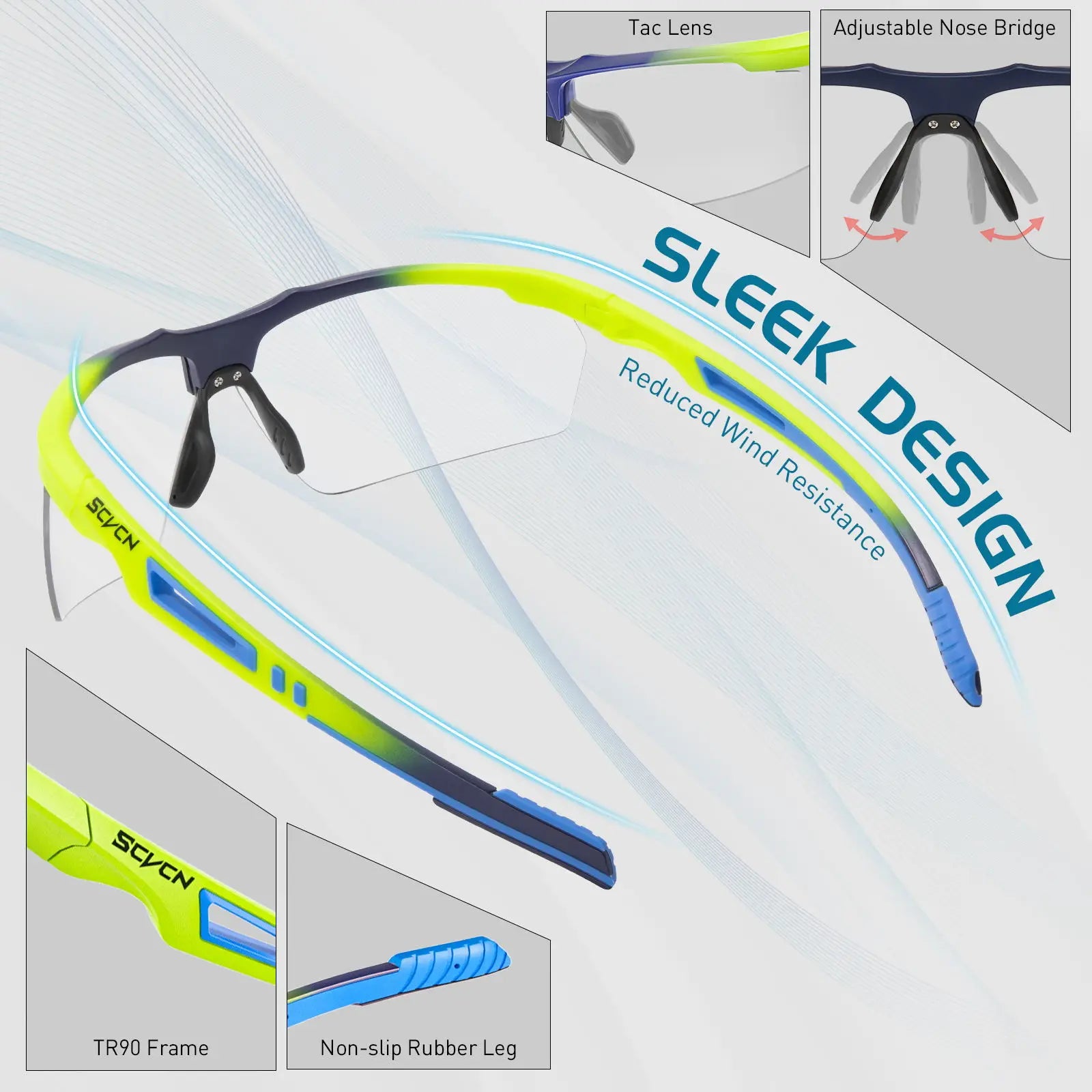 SCVCN ProRide Photochromic Sunglasses