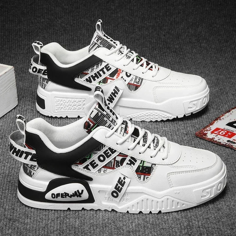 Luxury Men’s Leather Skateboard Sneakers